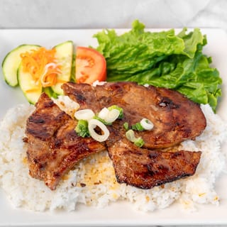 43. Grilled Pork Chop on Broken Rice Plate