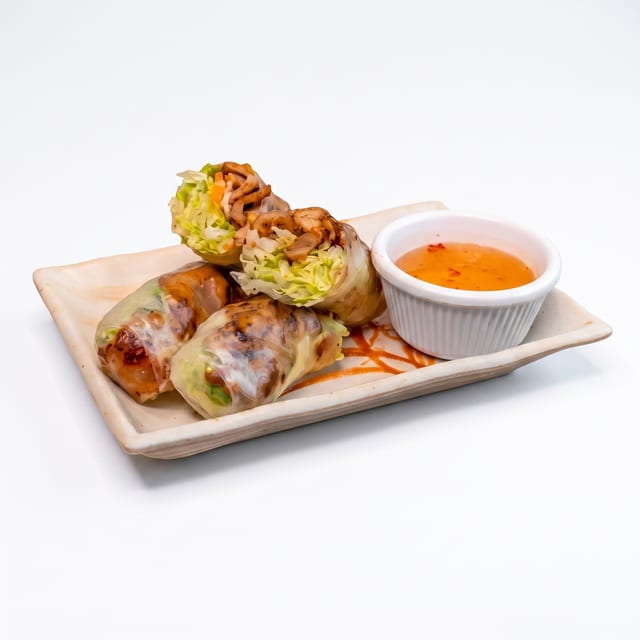 A5. Grilled Chicken Spring Rolls.