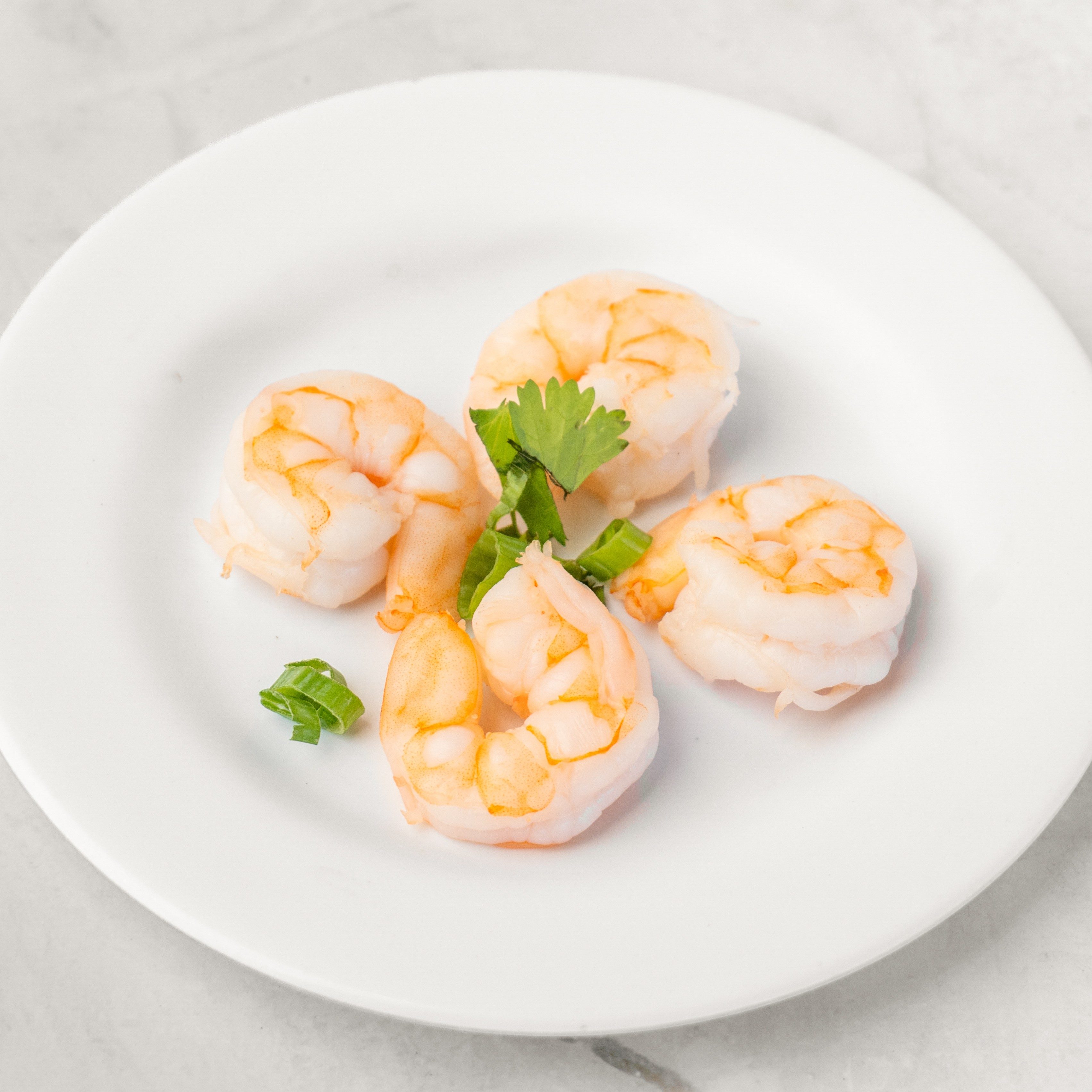 Cooked Shrimp (4) for Soup.