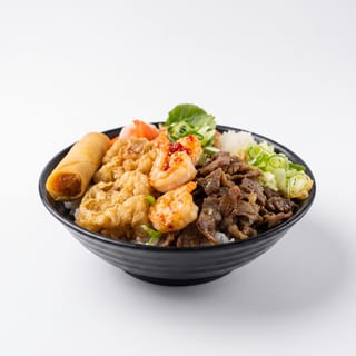 79. Shrimp Wrapped, Shrimp, Grilled Pork & Egg Roll on Vermicelli